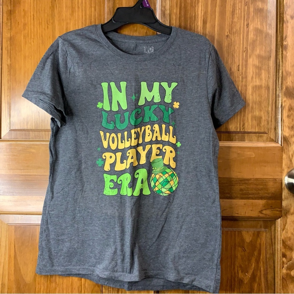 In my lucky Volleyball era women’s small tshirt st Patrick’s day tshirt